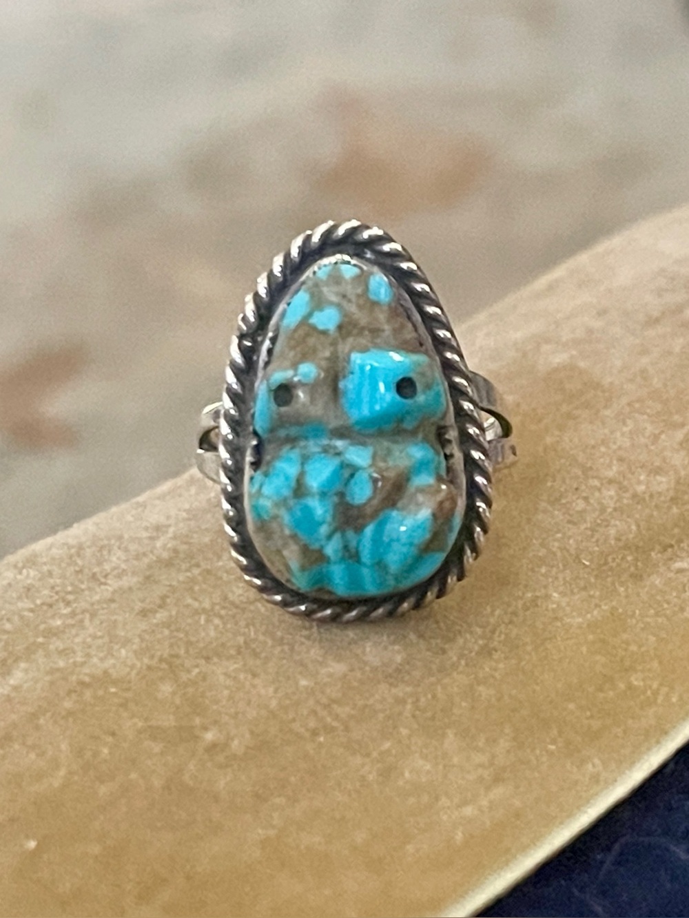 Vintage Turquoise Frog Ring